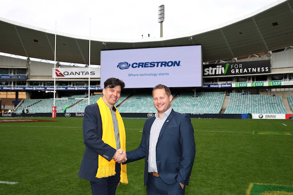 crestron teams up with australian rugby union