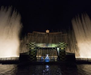 water projection at Bellagio Hotel with Panasonic projectors